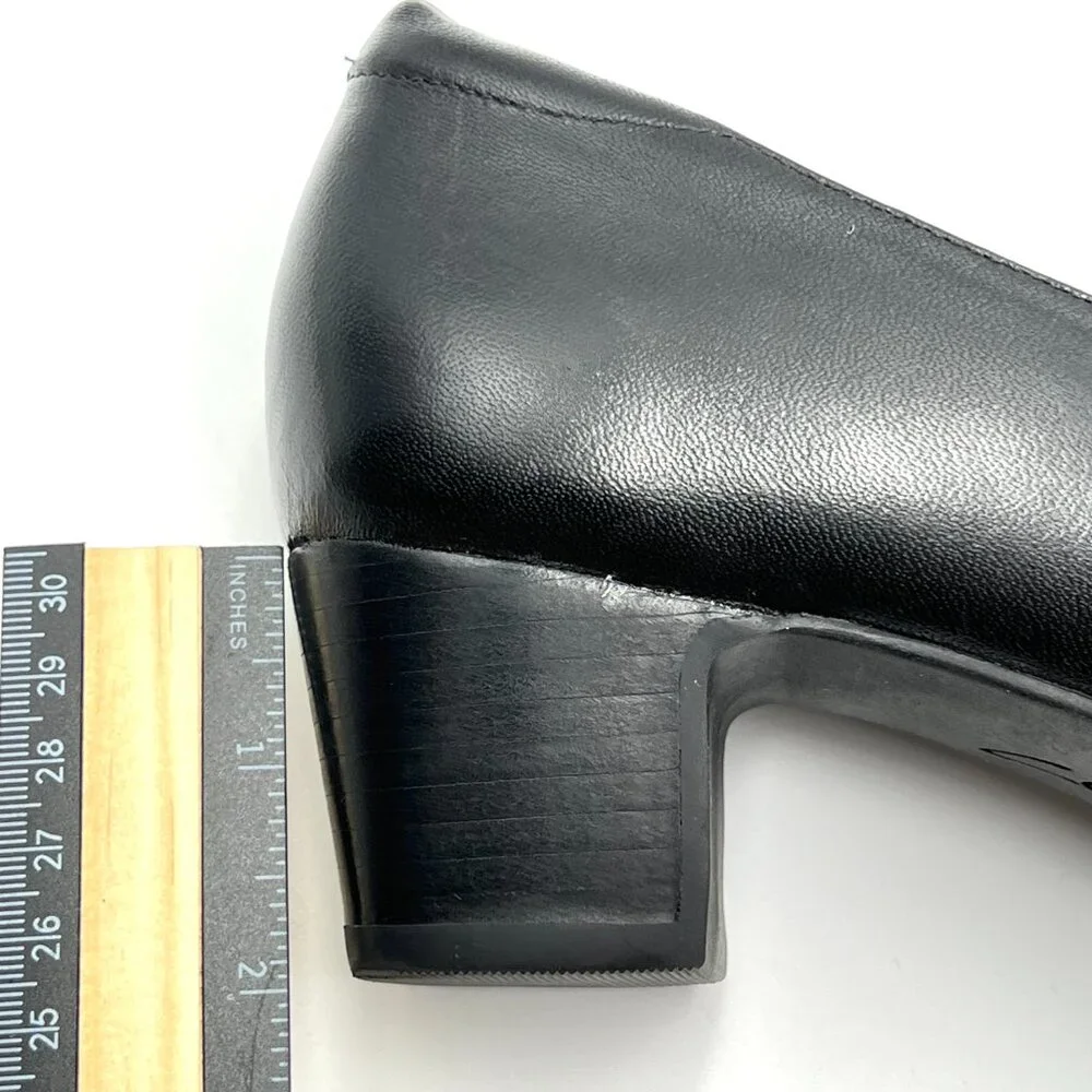 8N 8 NARROW‎ WIDTH Clarks Womens Rosalyn Belle Black Leather Pumps Heels Shoes